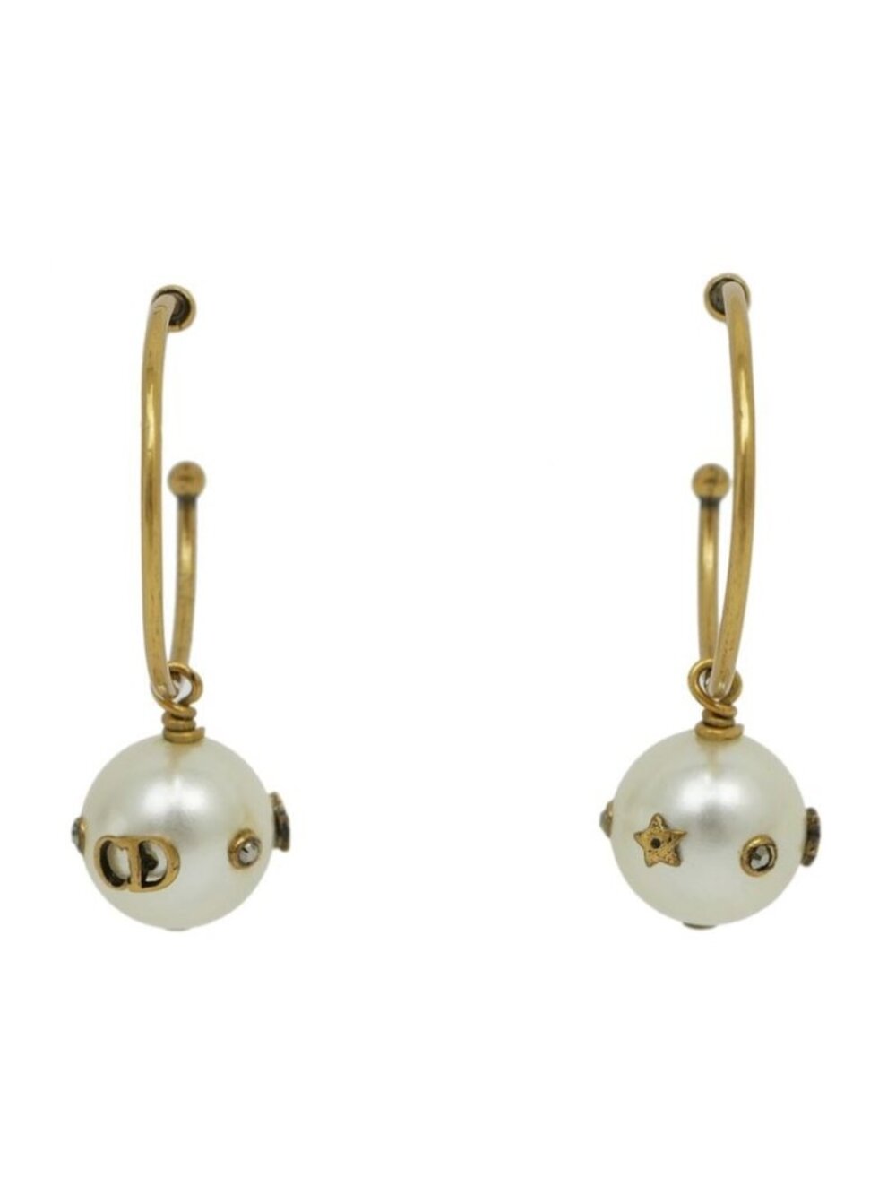 Dior Hoop Earrings Faux Pearl Accessories